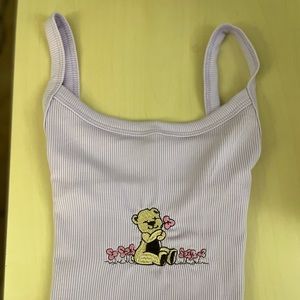 Purple embroidered tank top